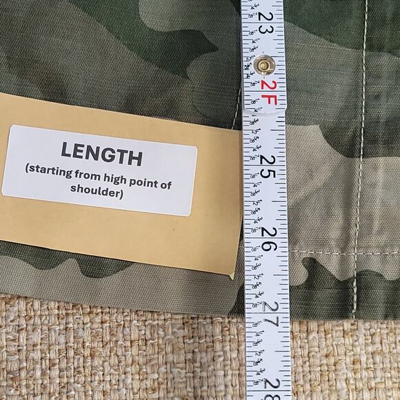 Talbots Jacket Womens Size XS Army Green Camo Utility Button Up Tie Belt Pockets - Picture 5 of 6